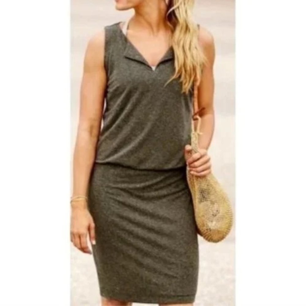 Athleta Vida Jersey Dress (Gray) XS